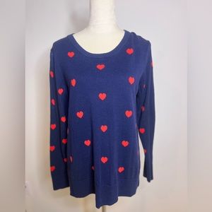 Gap 🌟excellent condition🌟 loose fitting red heart on navy sweater
